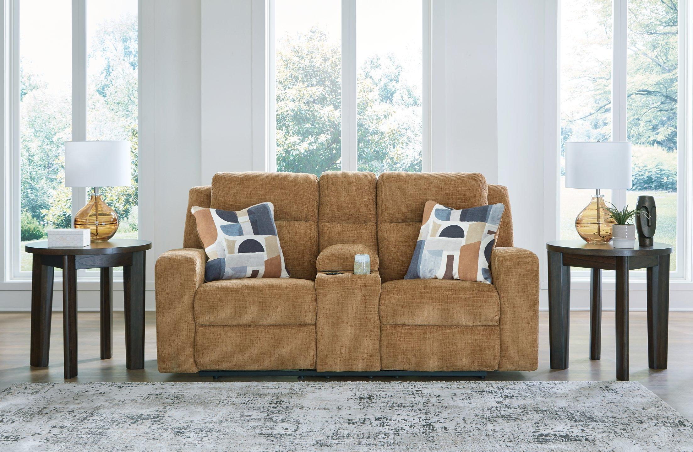 Kanlow Reclining Loveseat with Console - Luxury Home Furniture (MI)