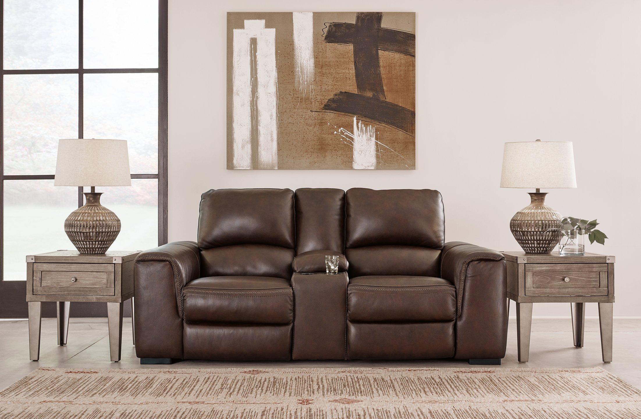 Alessandro Power Reclining Loveseat with Console - Luxury Home Furniture (MI)