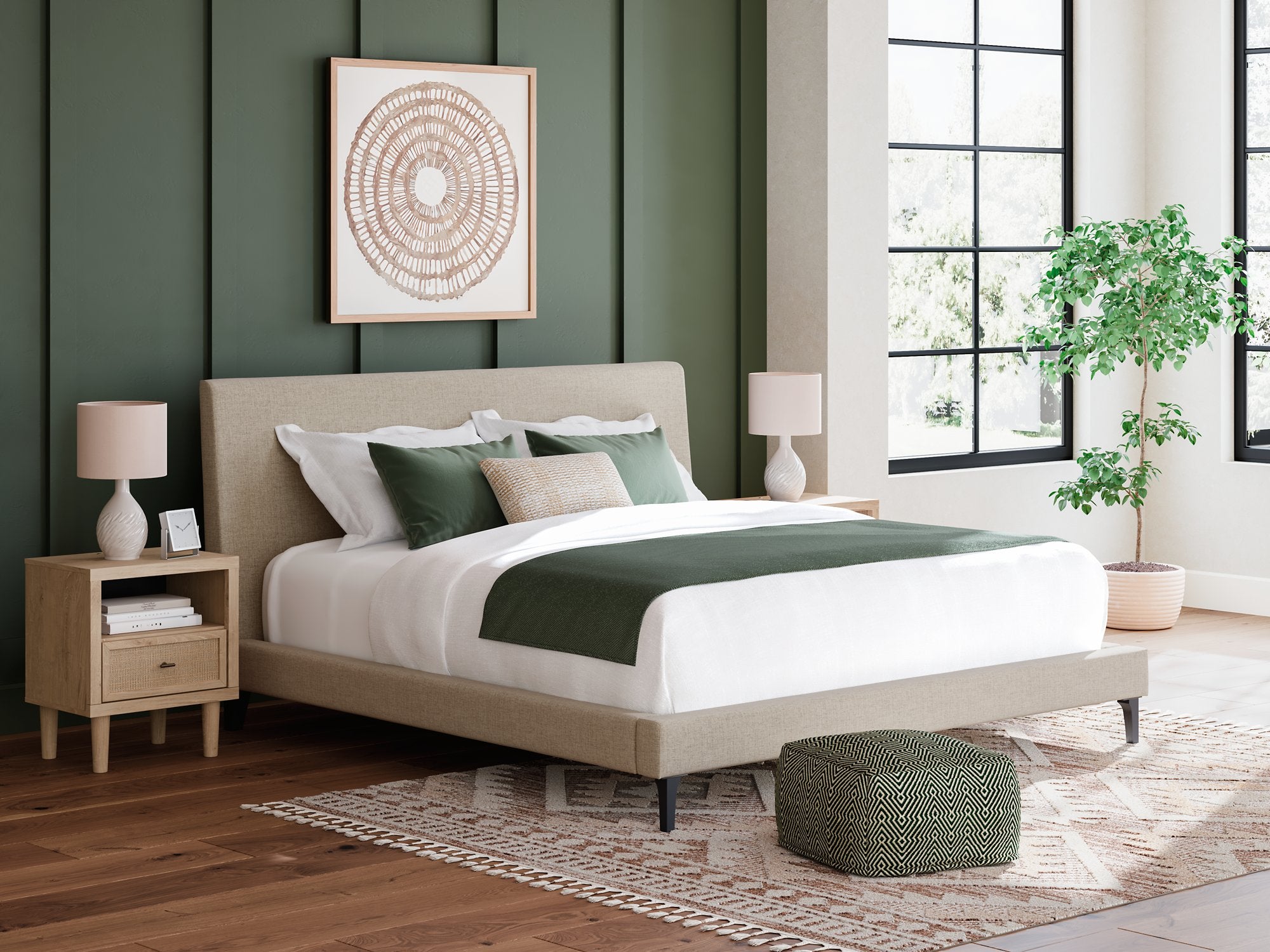 Cielden Upholstered Bed with Roll Slats - Luxury Home Furniture (MI)