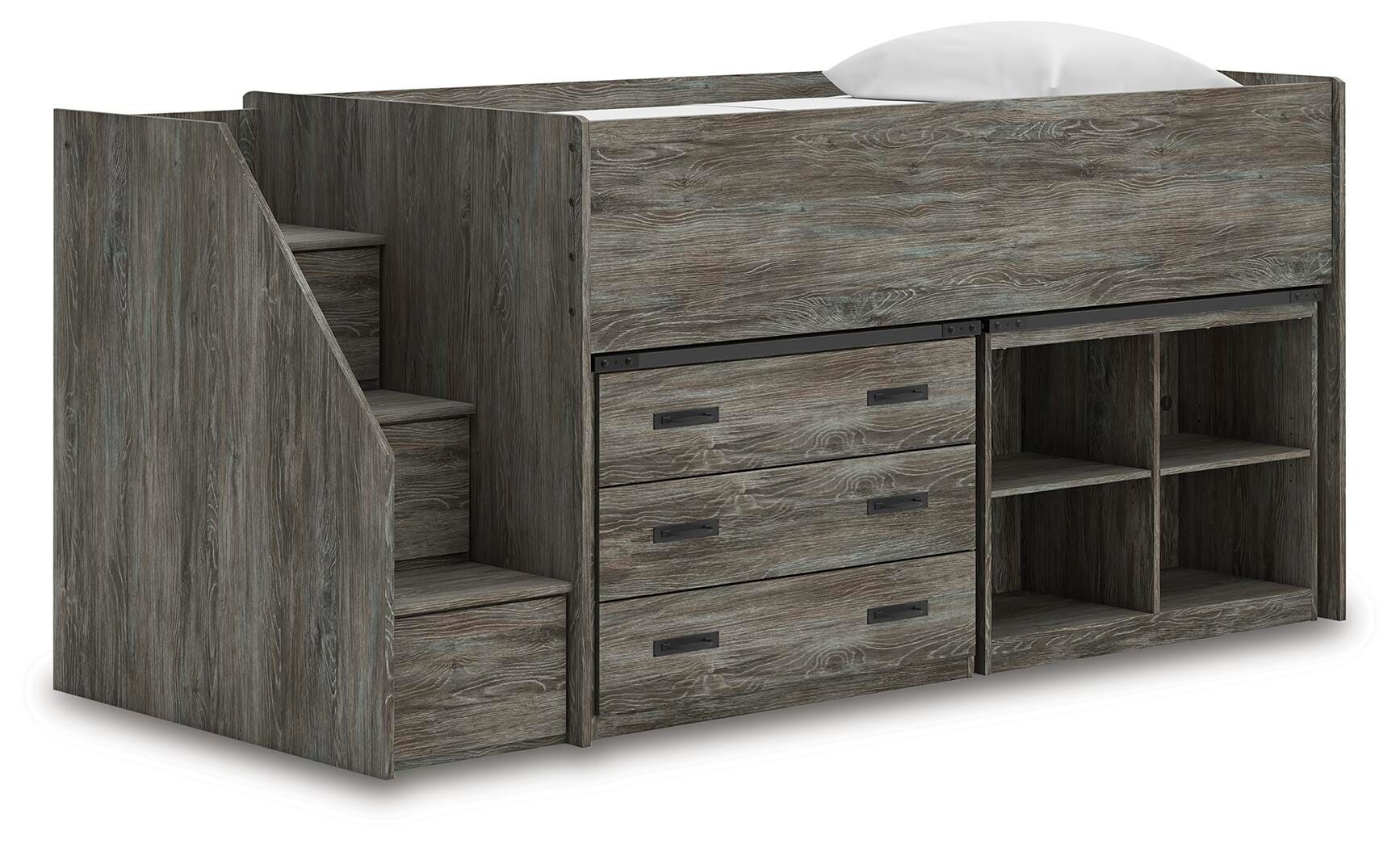 Frandern Loft Bed with Bookcase and Drawer Storage - Luxury Home Furniture (MI)