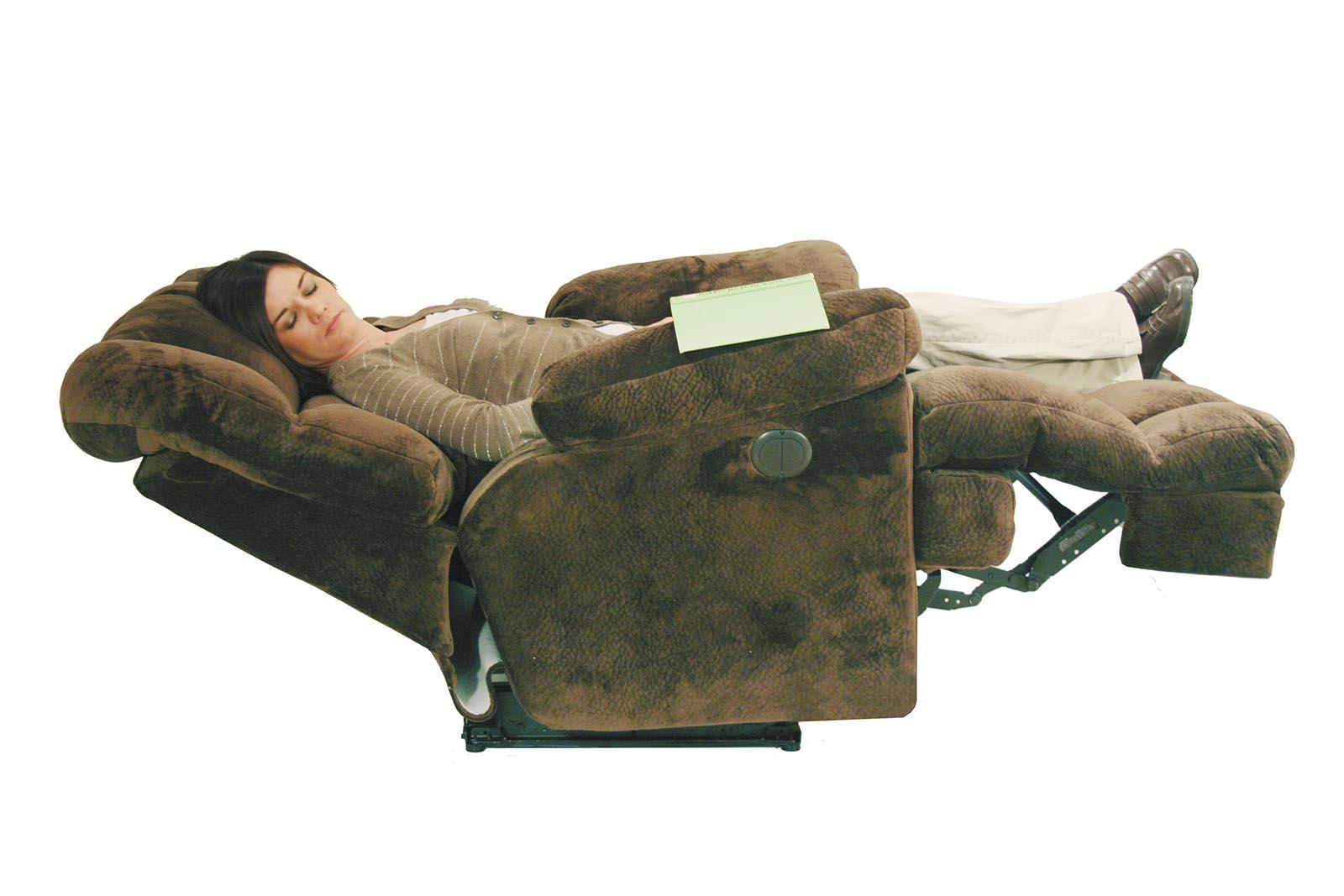 Catnapper Cloud 12 Power Chaise Lay Flat Recliner in Camel - Luxury Home Furniture (MI)