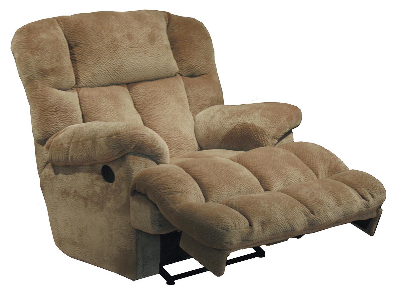 Catnapper Cloud 12 Power Chaise Lay Flat Recliner in Camel - Luxury Home Furniture (MI)