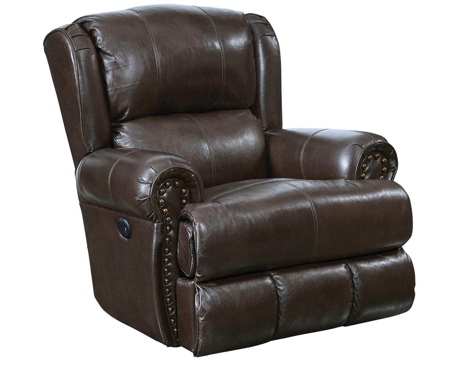 Catnapper Duncan Power Deluxe Lay Flat Recliner in Chocolate