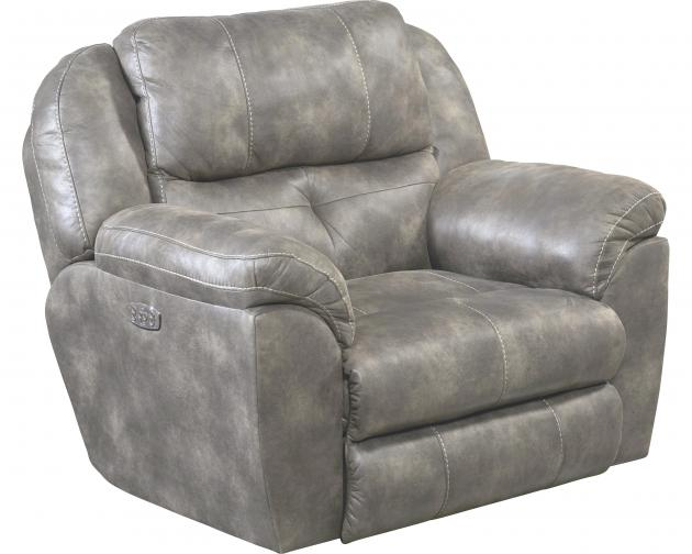 Catnapper Ferrington Power Headrest Power Lay Flat Recliner in Steel - Luxury Home Furniture (MI)