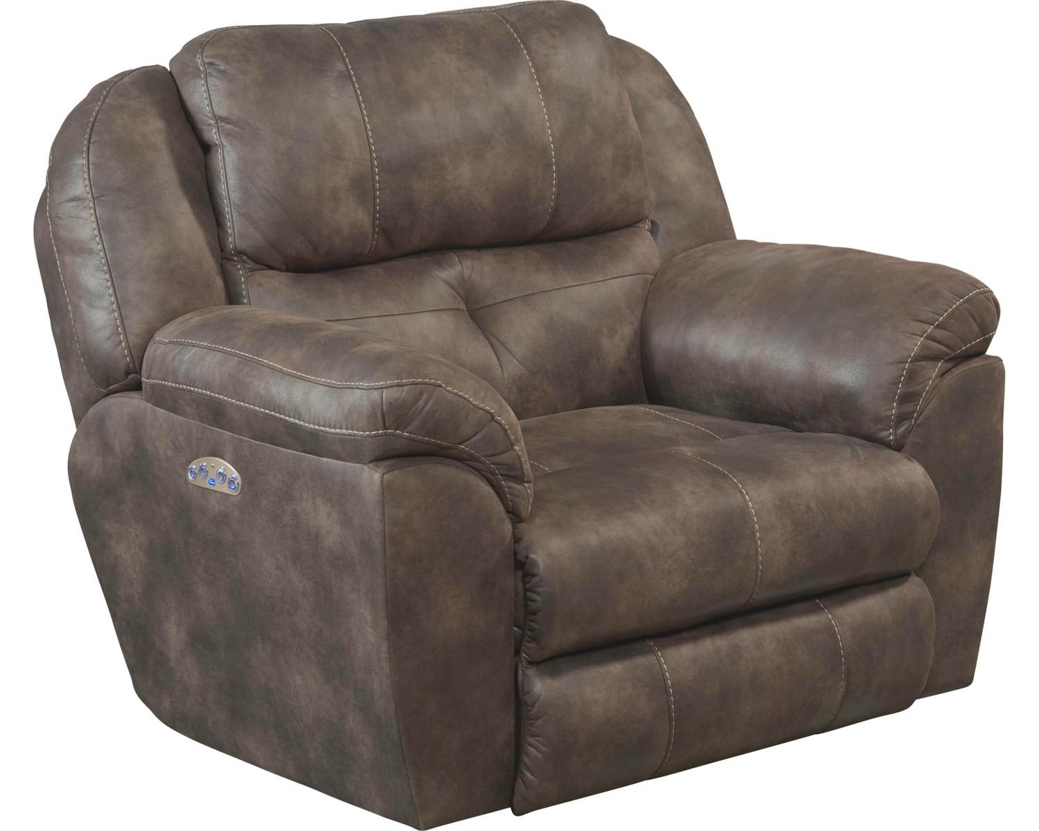 Catnapper Ferrington Power Headrest with Lumbar Power Lay Flat Recliner in Dusk - Luxury Home Furniture (MI)