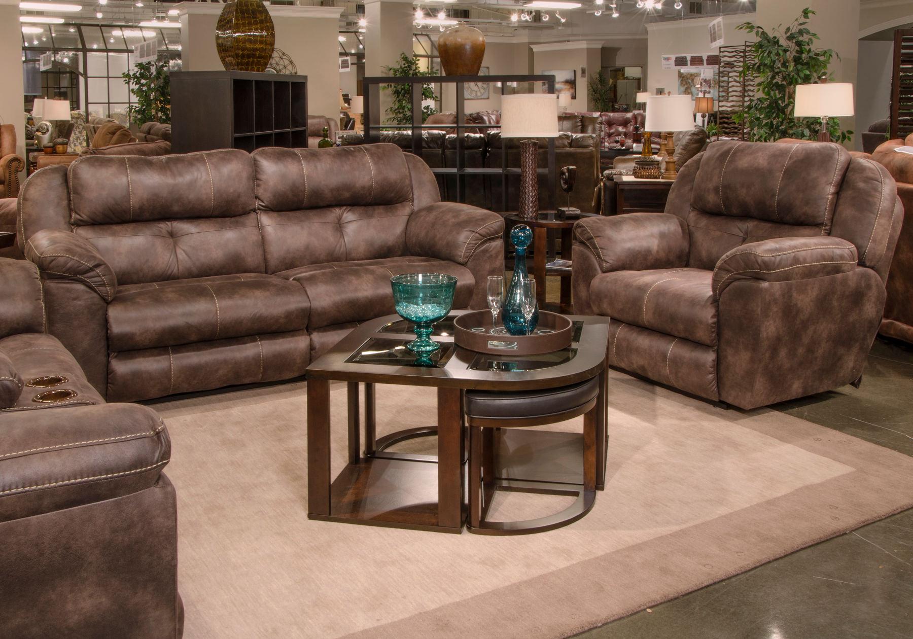 Catnapper Ferrington Sofa Power Headrest Lay Flat Reclining Sofa in Dusk - Luxury Home Furniture (MI)