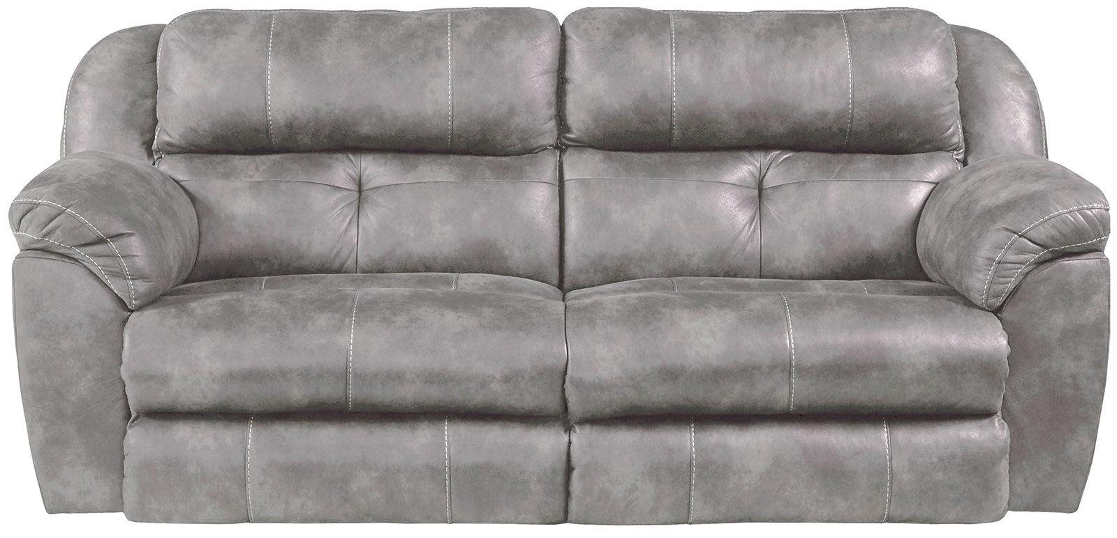 Catnapper Ferrington Power Headrest Power Lay Flat Reclining Sofa in Steel - Luxury Home Furniture (MI)