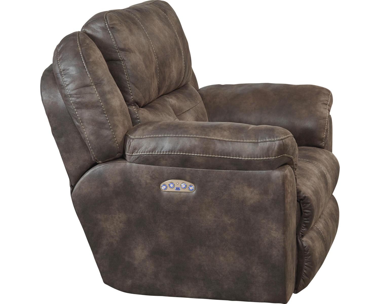 Catnapper Ferrington Power Headrest with Lumbar Power Lay Flat Recliner in Dusk - Luxury Home Furniture (MI)