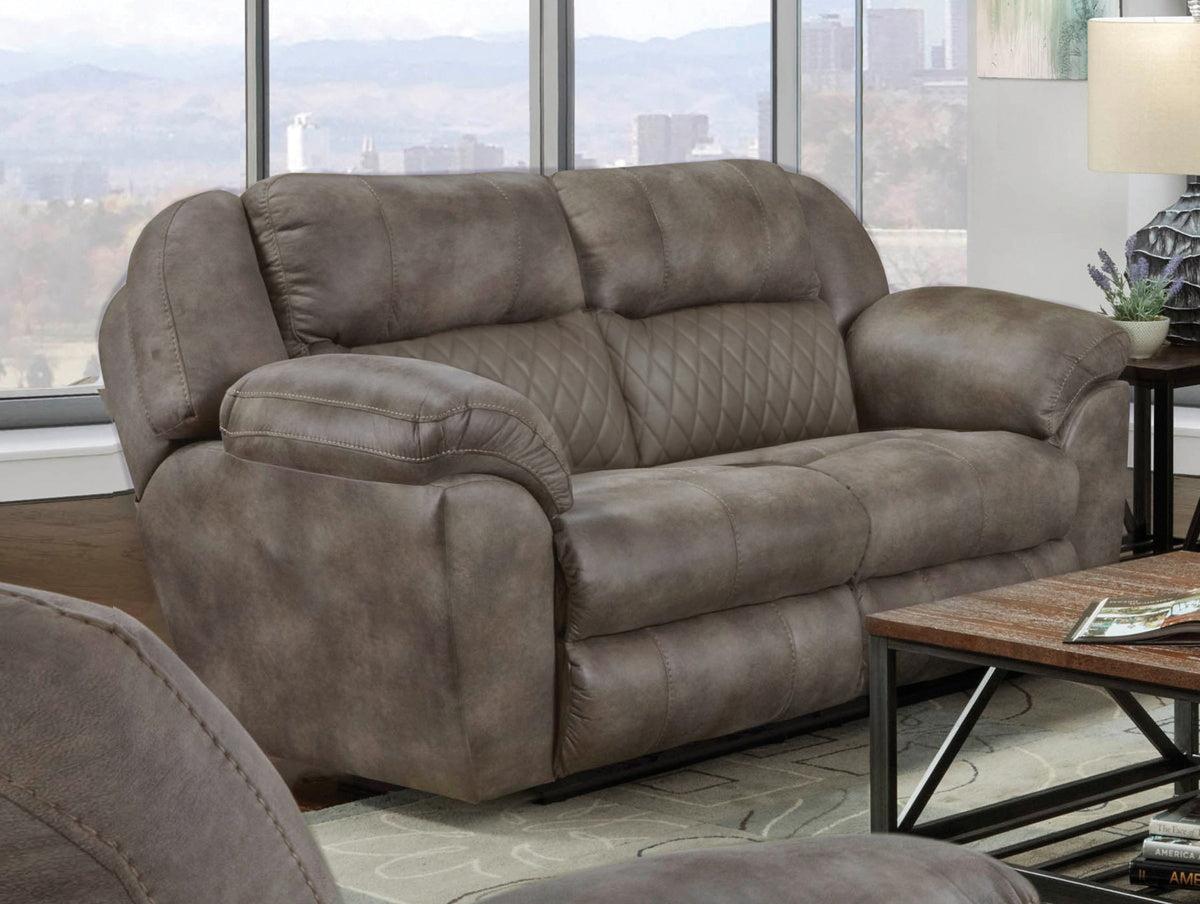 Catnapper Furniture Flynn Power Headrest w/ Lumbar Power Lay Flat Gliding Loveseat in Fig