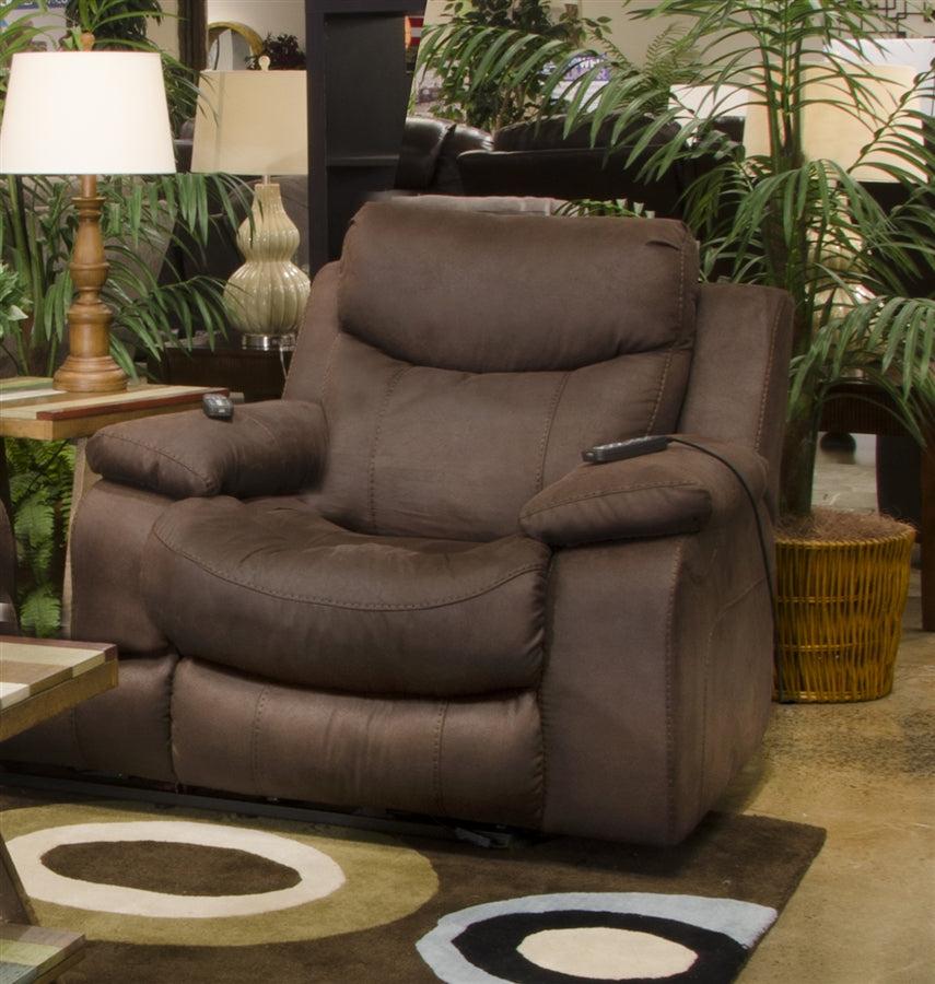 Catnapper Palmer Power Headrest w/ Lumbar Power Lay Flat Recliner in Saddle