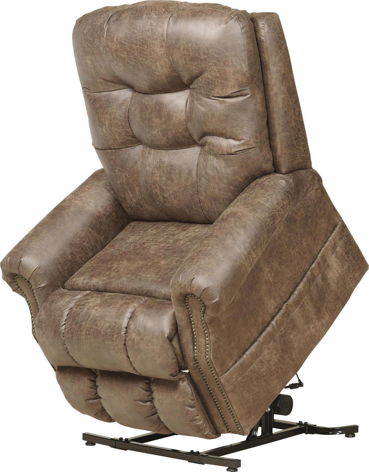 Catnapper Furniture Ramsey Power Lift Lay Flat Recliner w/ Heat & Massage in Silt - Luxury Home Furniture (MI)