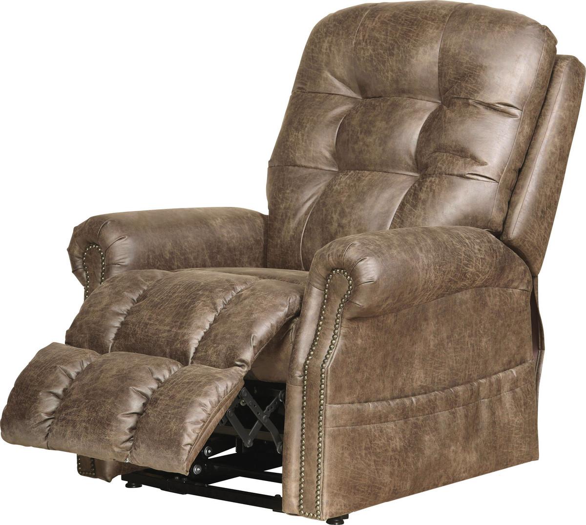 Catnapper Furniture Ramsey Power Lift Lay Flat Recliner w/ Heat & Massage in Silt - Luxury Home Furniture (MI)