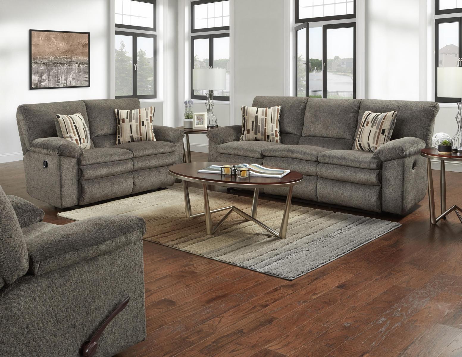 Catnapper Furniture Tosh Reclining Loveseat in Pewter/Café
