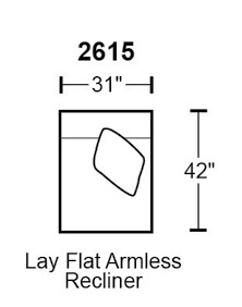 Catnapper McPherson Lay Flat Armless Recliner in Buff 2615