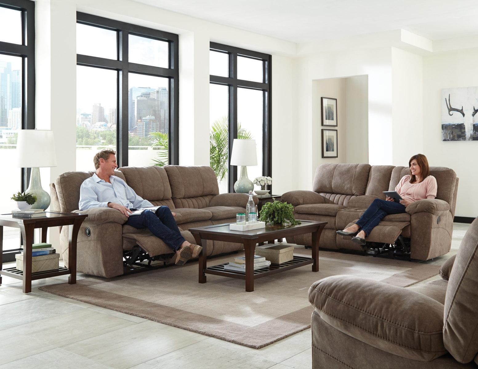 Catnapper Reyes Lay Flat Reclining Sofa in Portabella 2401 - Luxury Home Furniture (MI)
