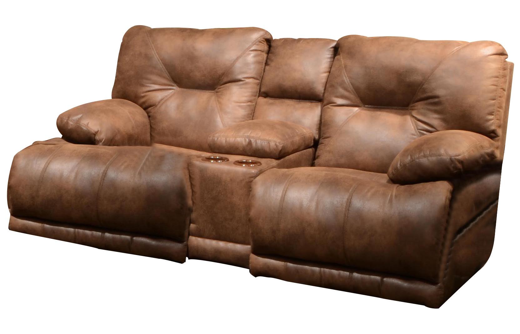Catnapper Voyager Lay Flat Reclining Console Loveseat in Elk - Luxury Home Furniture (MI)