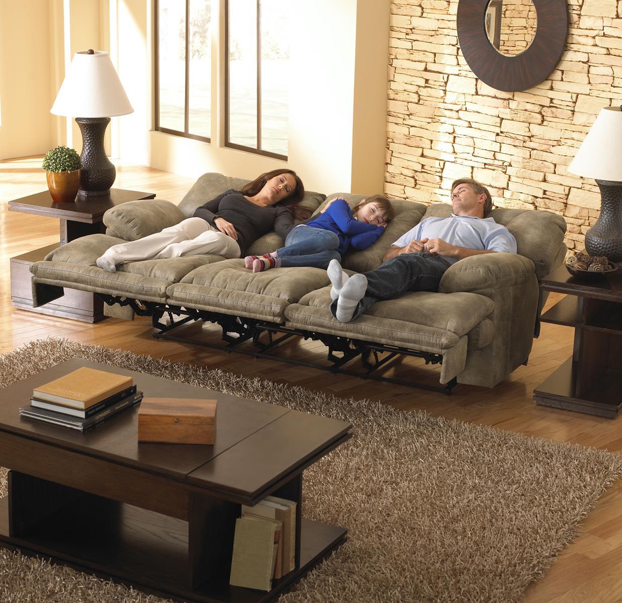 Catnapper Voyager Power Lay Flat Reclining Sofa with Drop Down Table in Brandy - Luxury Home Furniture (MI)