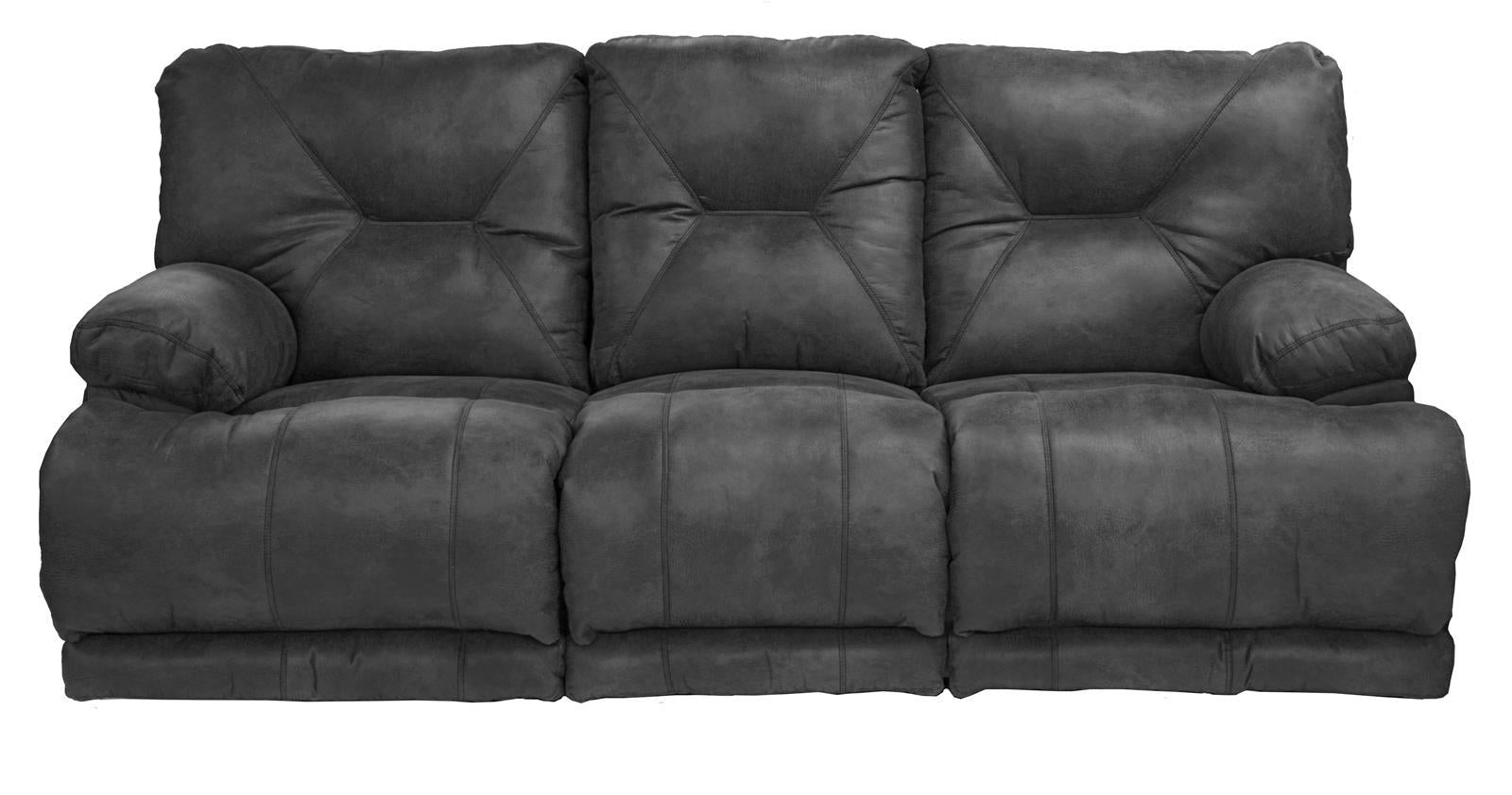 Catnapper Voyager Lay Flat Reclining Sofa with Drop Down Table in Slate
