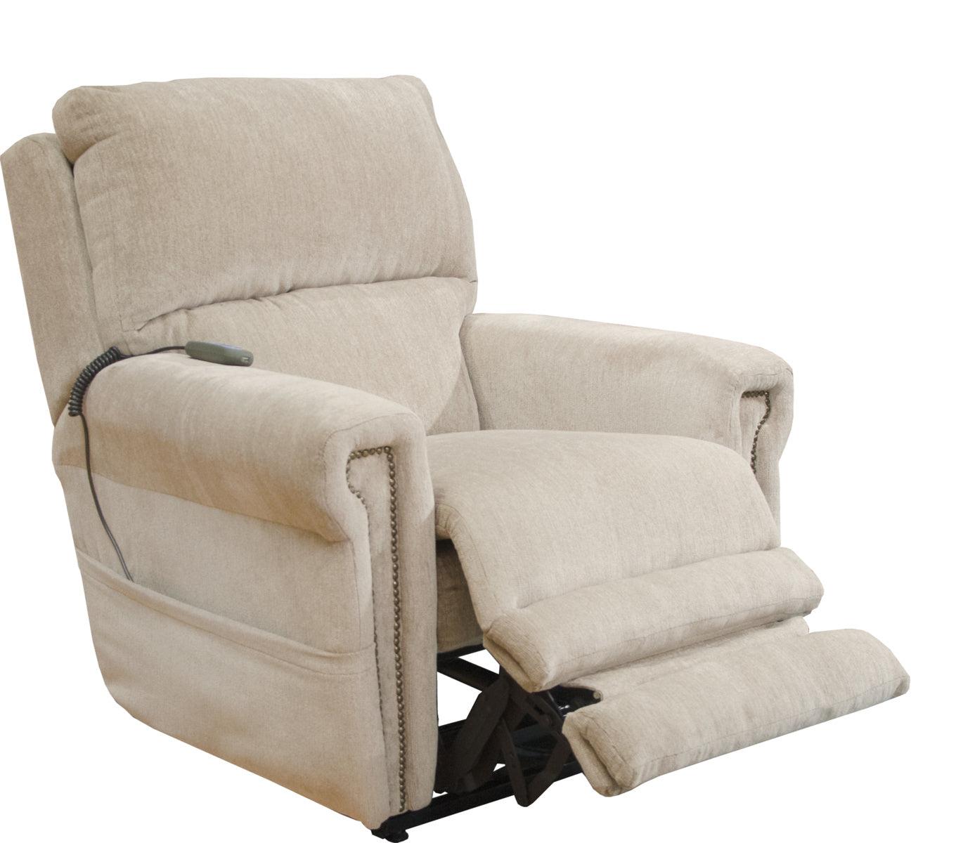 Catnapper Warner Power Headrest w/Lumbar Power Lay Flat Recliner in Putty 764862