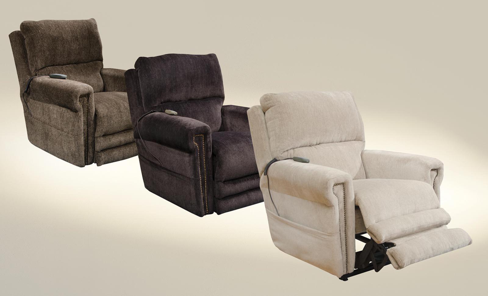 Catnapper Warner Power Headrest w/Lumbar Power Lay Flat Recliner in Putty 764862 - Luxury Home Furniture (MI)
