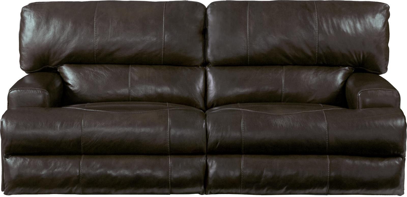 Catnapper Wembley Power Headrest Lay Flat Reclining Sofa in Chocolate