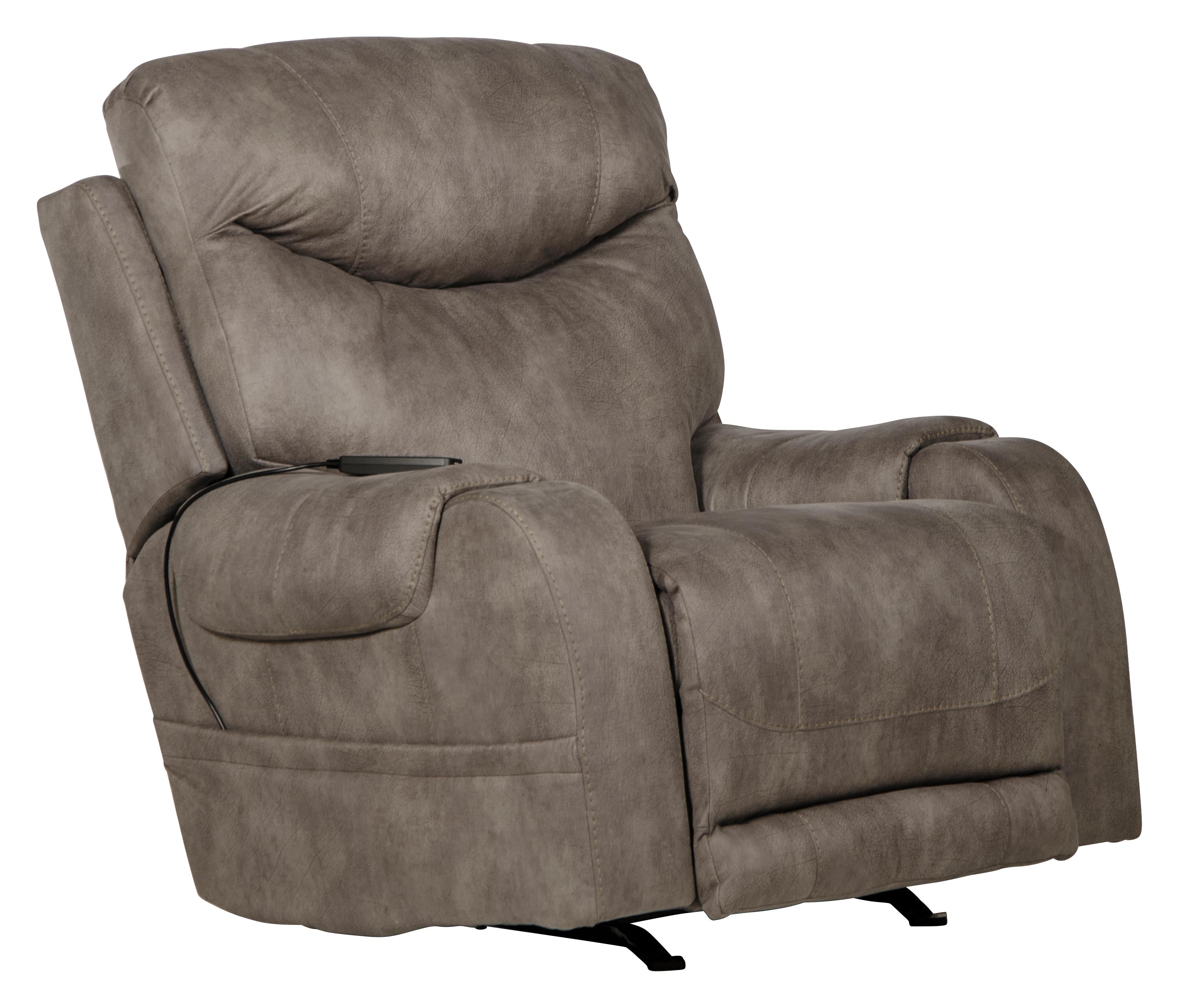 Recharger Power Rocker Recliner with Power Adjustable Headrest & Lumbar and CR3 Heat & Massage - Luxury Home Furniture (MI)