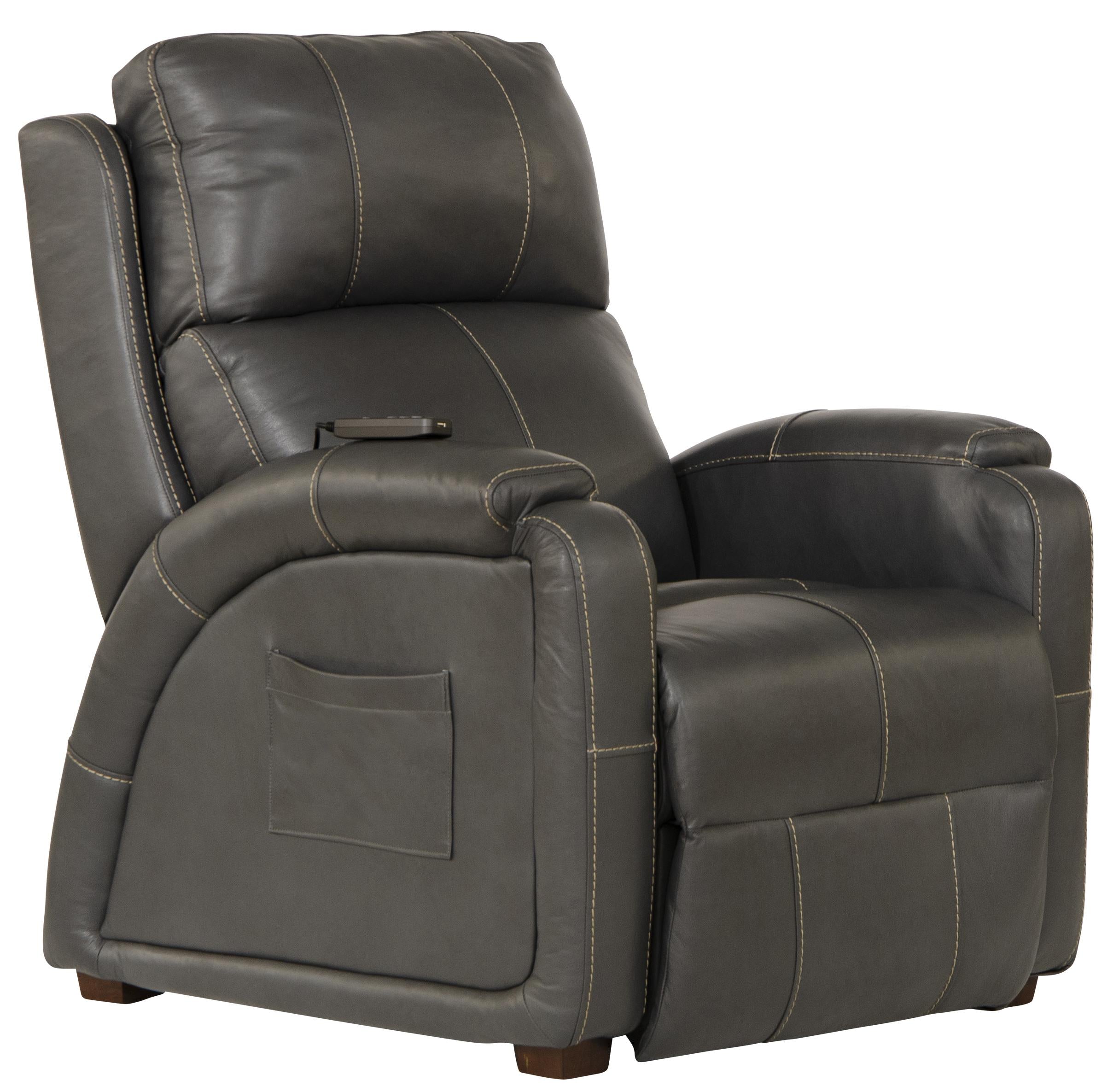 Reliever Leather Power Lay Flat Recliner with Power Adjustable Headrest and Lumbar, Zero Gravity and CR3 Therapeutic Massage