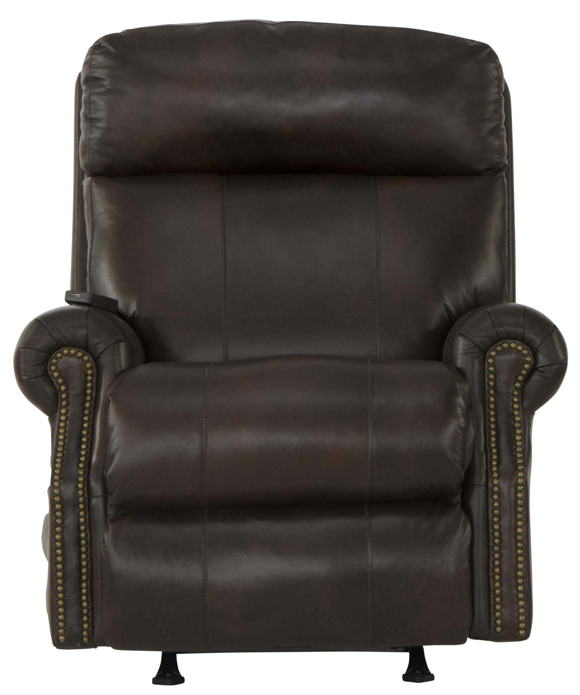 Vito Leather Power Rocker Recliner with Power Adjustable Headrest and Lumbar and CR3 Therapeutic Massage