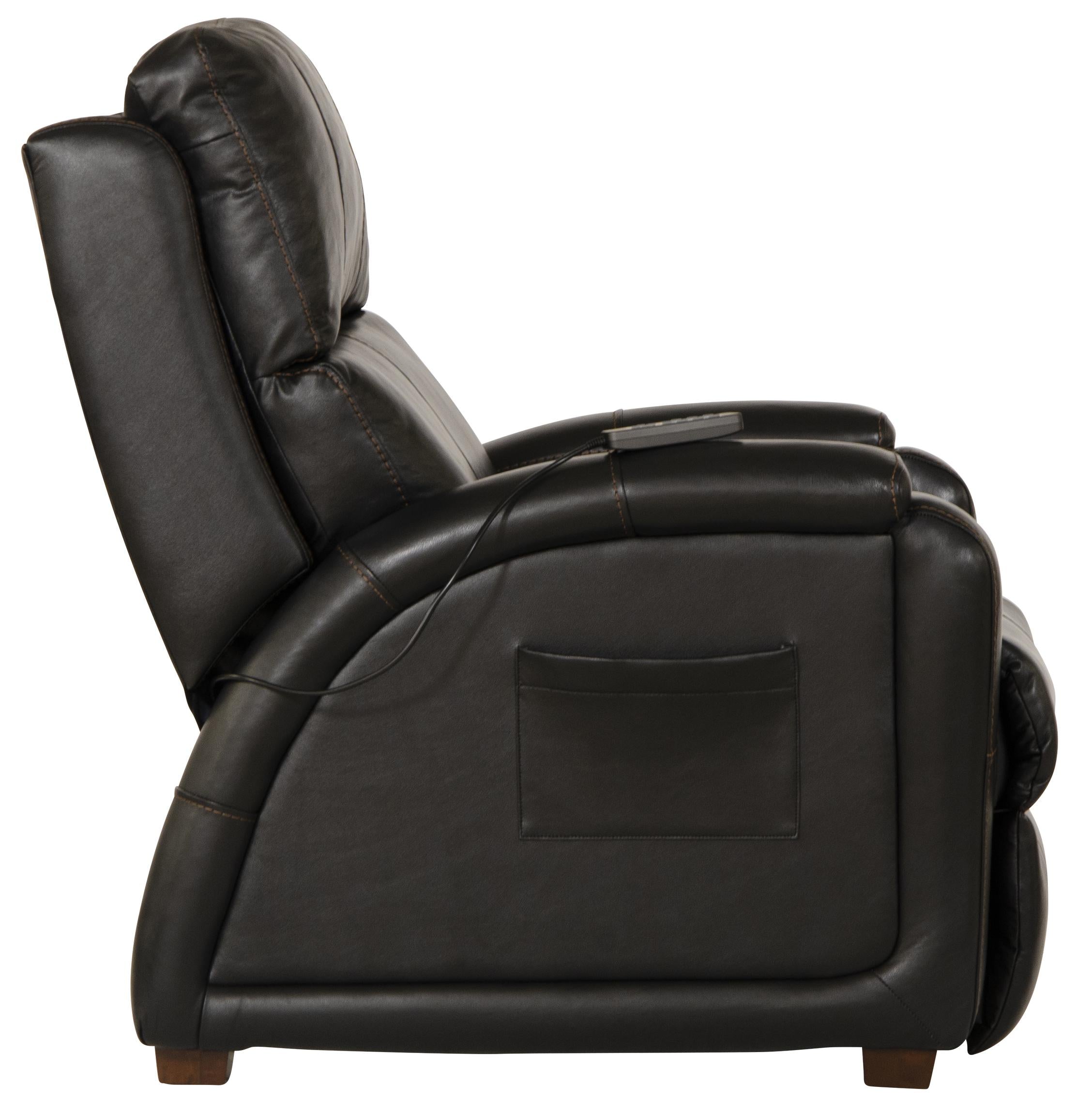 Reliever Leather Power Lay Flat Recliner with Power Adjustable Headrest and Lumbar, Zero Gravity and CR3 Therapeutic Massage - Luxury Home Furniture (MI)