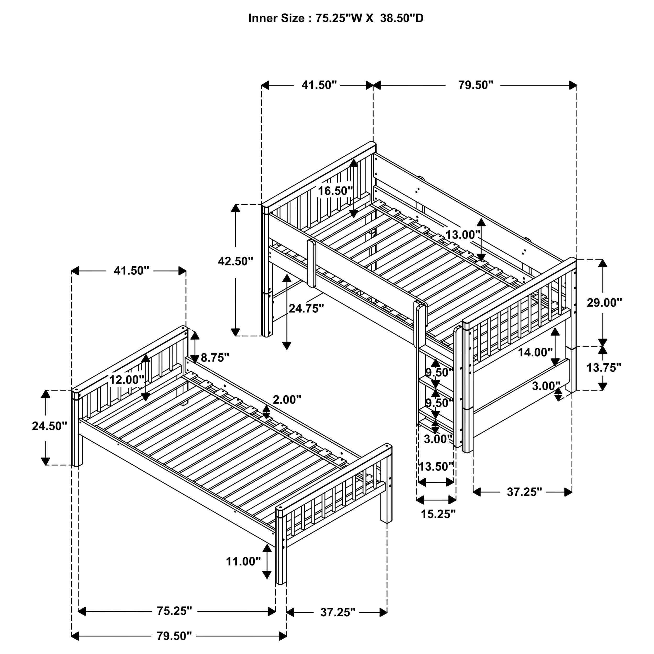 Dakota Bunk Beds - Luxury Home Furniture (MI)