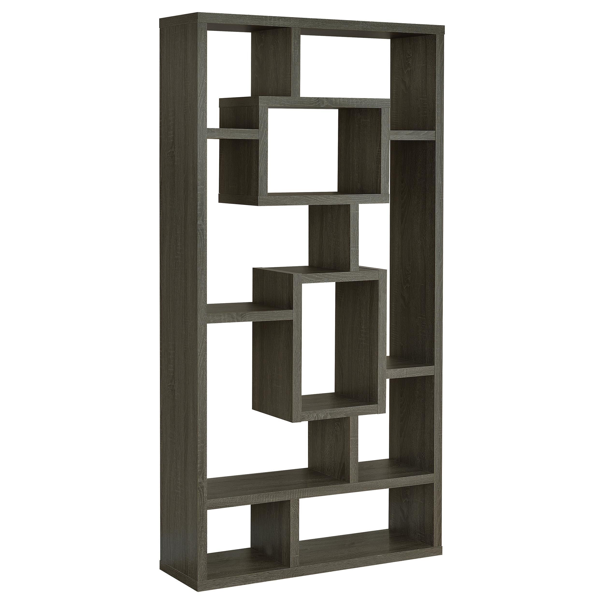 Howie 10-shelf Bookcase Weathered Grey - Luxury Home Furniture (MI)