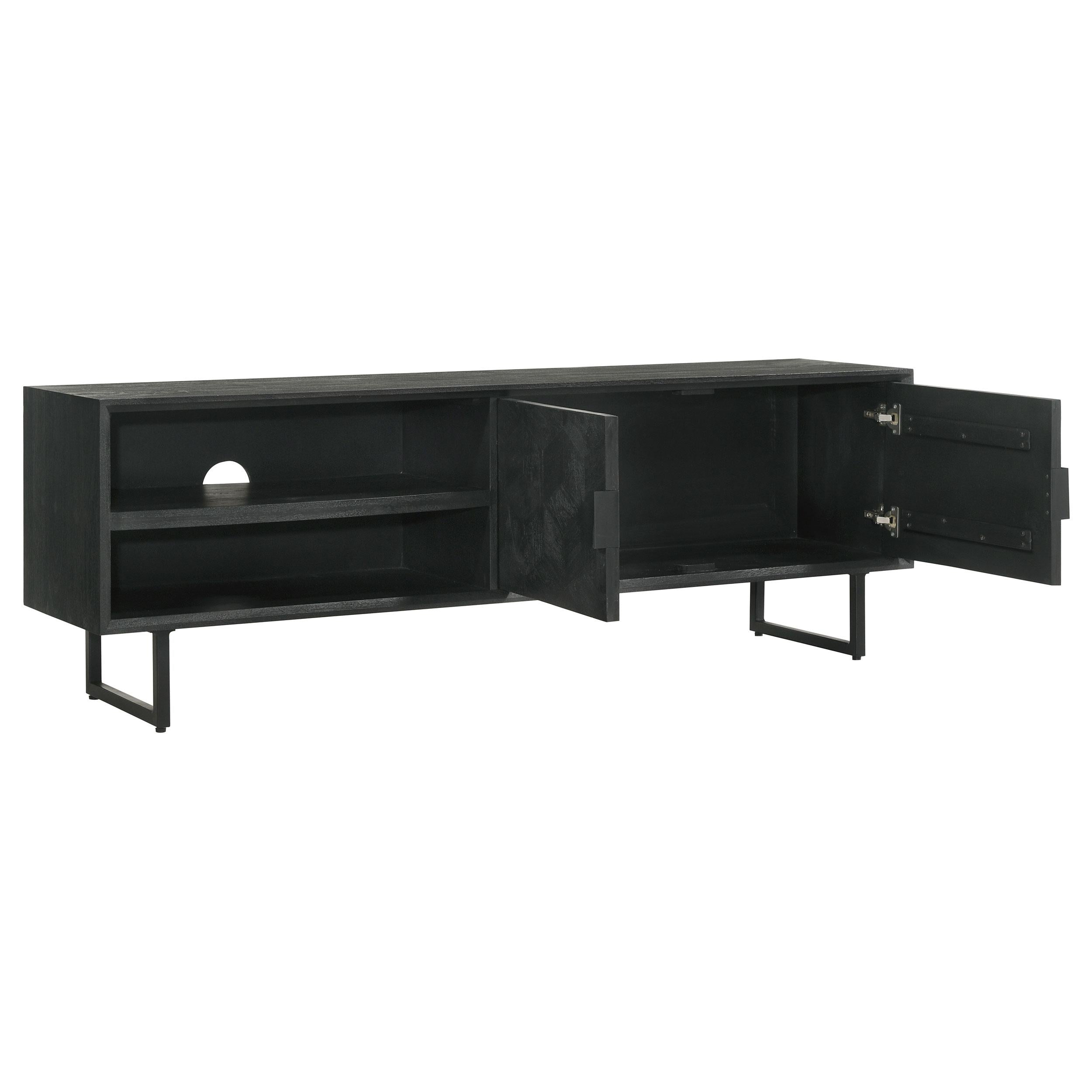 Marsden 2-door Wood 70" TV Stand Charcoal Black - Luxury Home Furniture (MI)