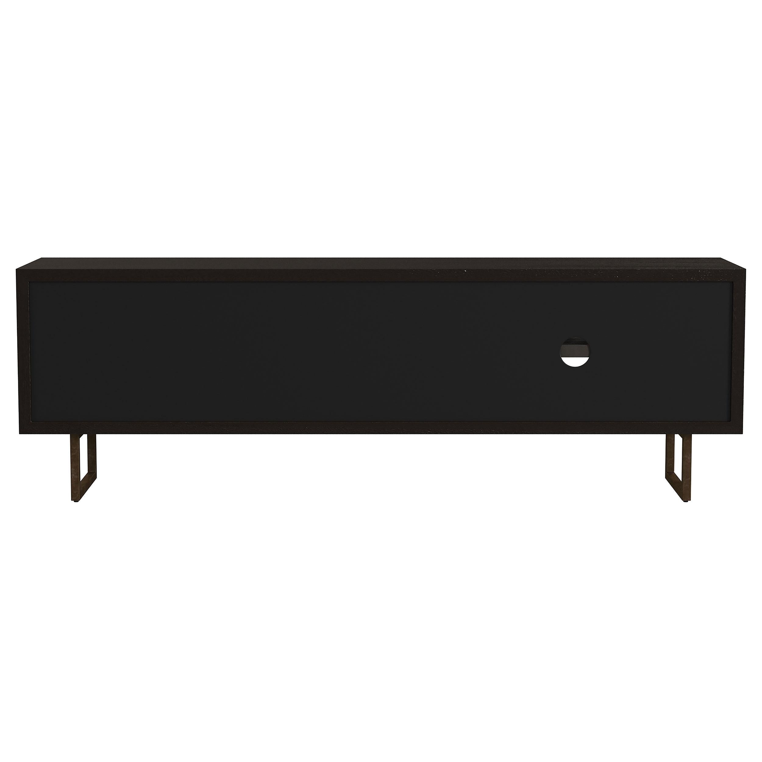 Marsden 2-door Wood 70" TV Stand Charcoal Black - Luxury Home Furniture (MI)