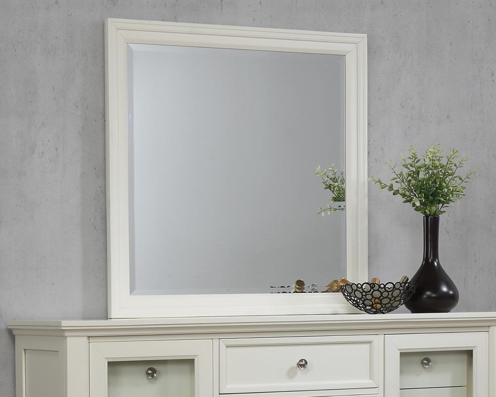 Sandy Beach Rectangular Dresser Mirror Cream White - Luxury Home Furniture (MI)