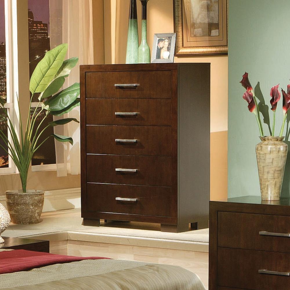 Jessica 5-drawer Chest Cappuccino - Luxury Home Furniture (MI)