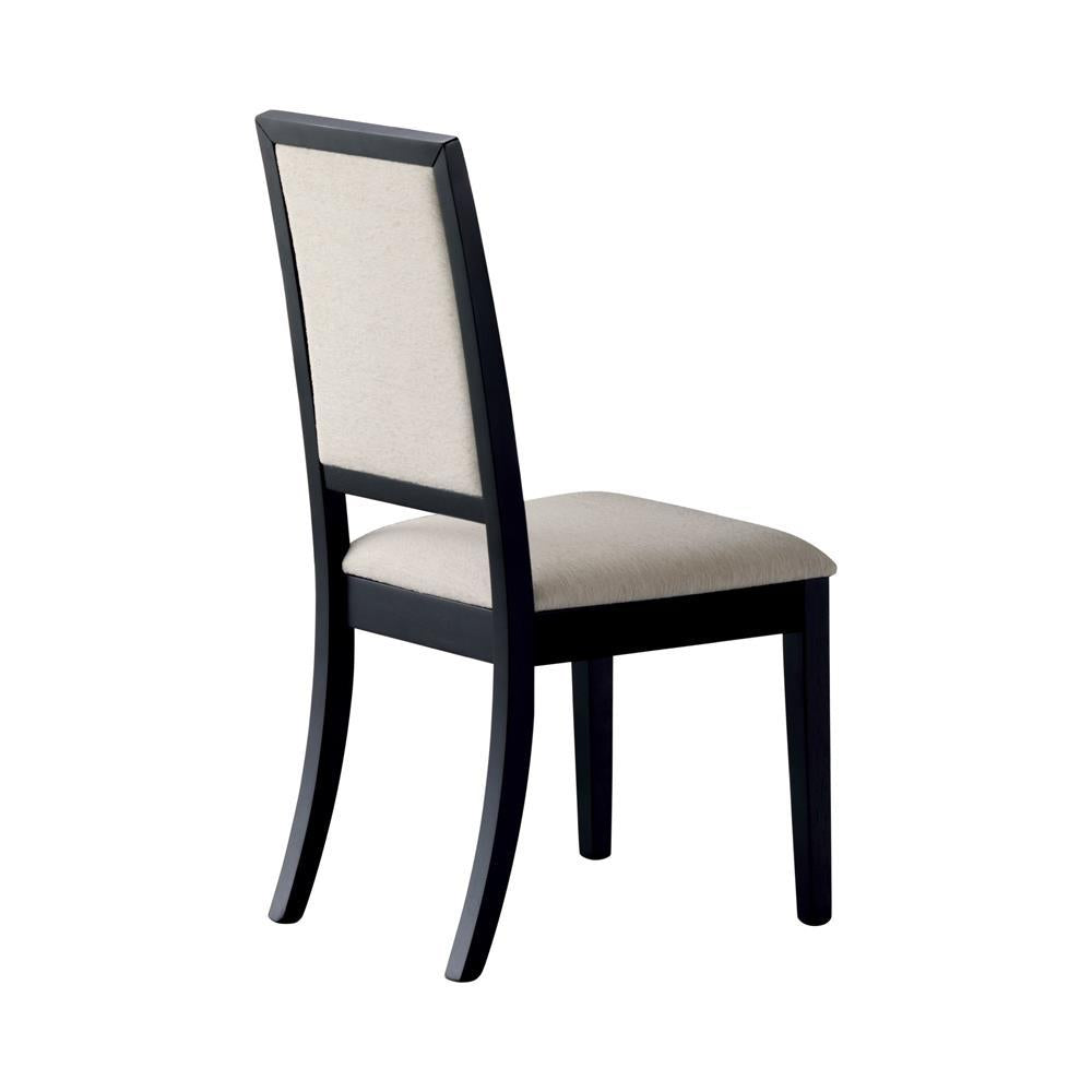 Louise Upholstered Dining Side Chairs Black and Cream (Set of 2) - Luxury Home Furniture (MI)