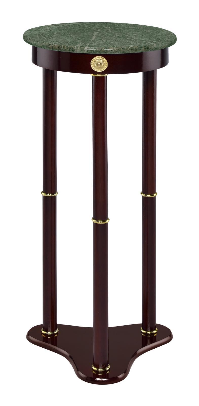 Edie Round Marble Top Accent Table Merlot - Luxury Home Furniture (MI)