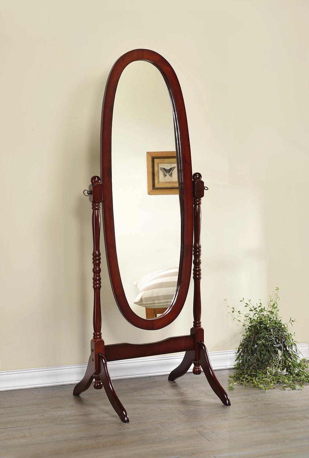Foyet Oval Cheval Mirror Merlot - Luxury Home Furniture (MI)