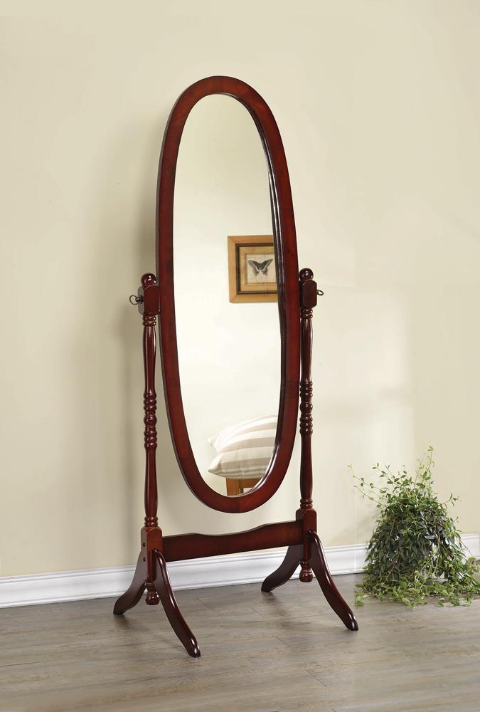 Foyet Oval Cheval Mirror Merlot - Luxury Home Furniture (MI)