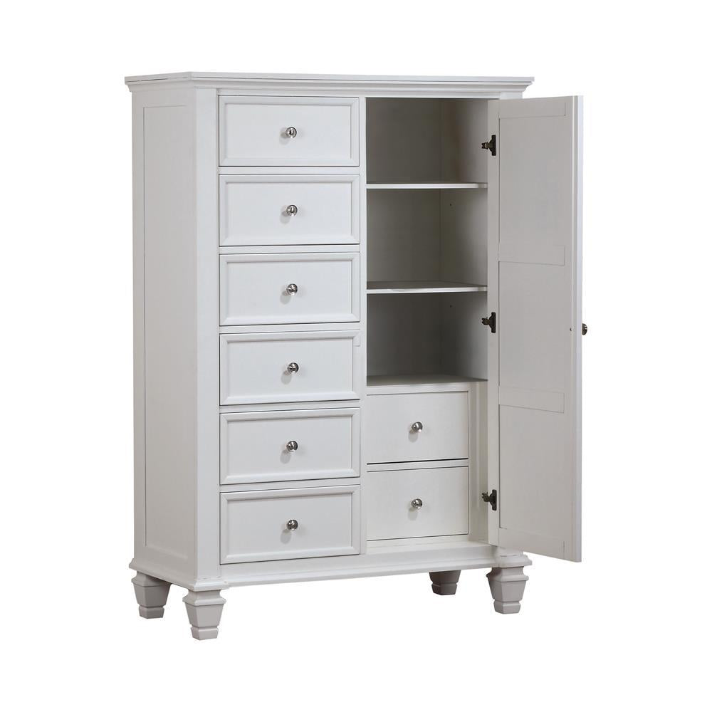 Sandy Beach 8-drawer Door Chest Storage Cream White - Luxury Home Furniture (MI)