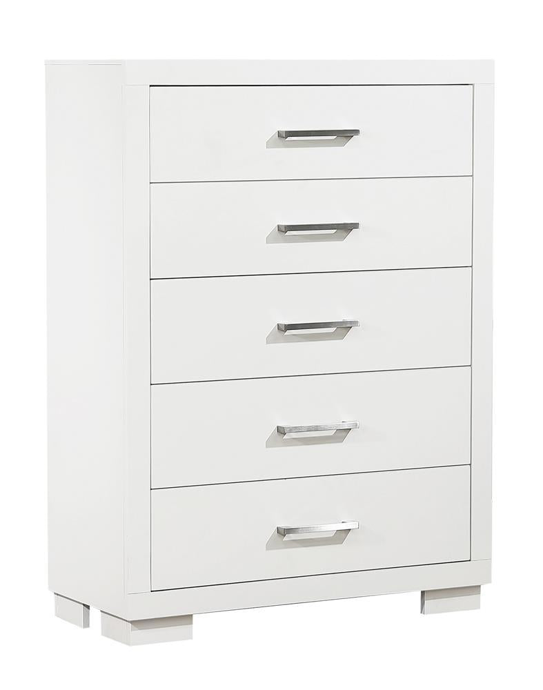 Jessica 5-drawer Chest White - Luxury Home Furniture (MI)
