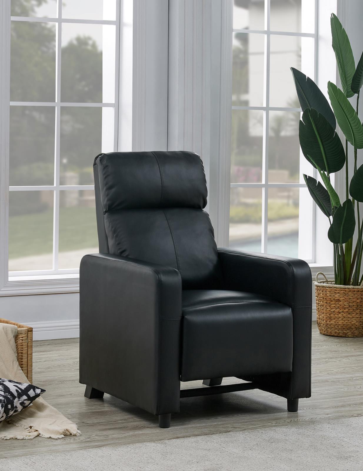 Toohey Home Theater Push Back Recliner Black - Luxury Home Furniture (MI)