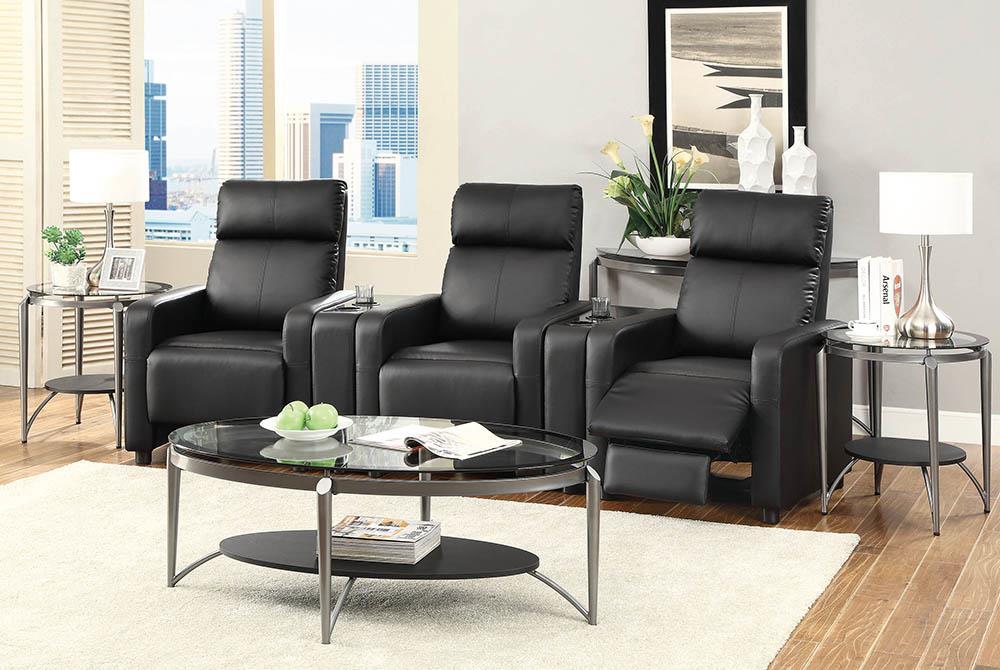 Toohey Home Theater Black Console - Luxury Home Furniture (MI)