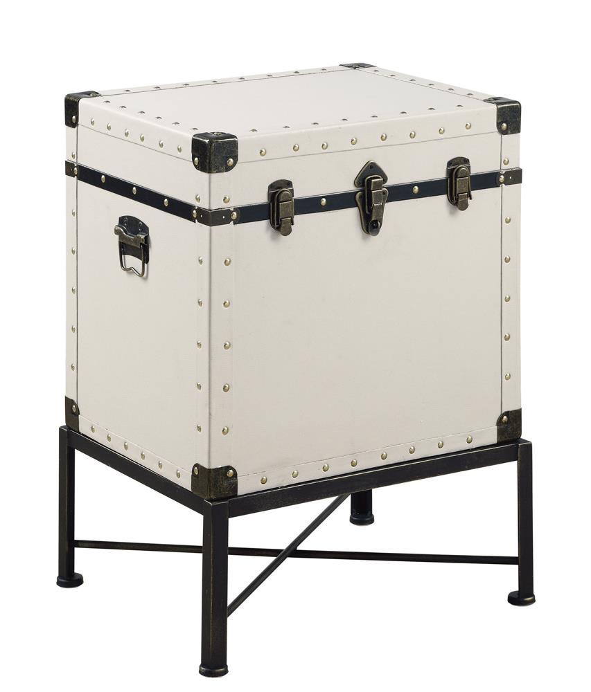 Nancy Accent Cabinet with Nailhead Trim White - Luxury Home Furniture (MI)