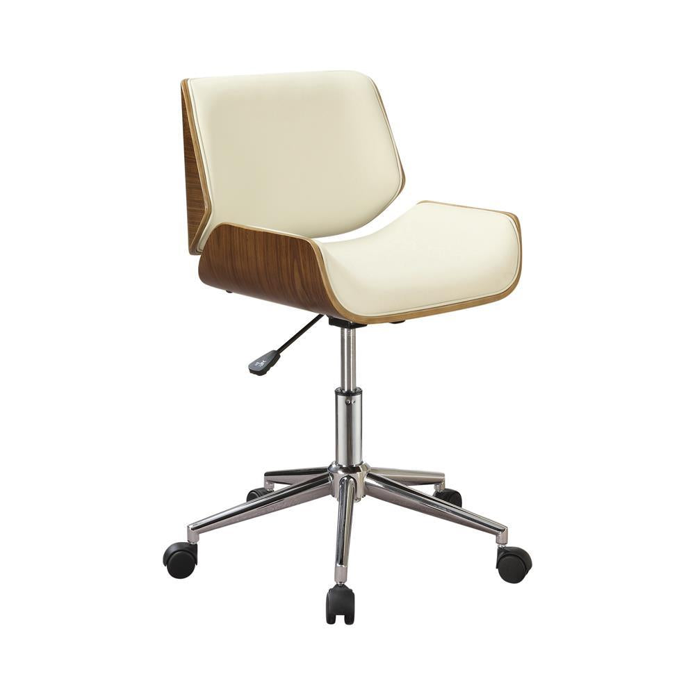 Addington Adjustable Height Office Chair Ecru and Chrome - Luxury Home Furniture (MI)