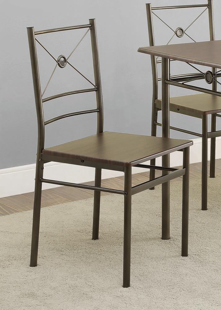 Anna 5-piece Rectangular Dining Set Dark Bronze - Luxury Home Furniture (MI)