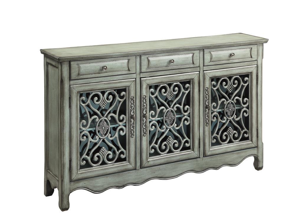 Madeline 3-door Accent Cabinet Antique Green - Luxury Home Furniture (MI)