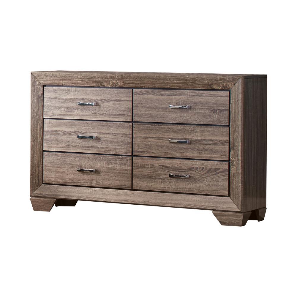 Kauffman 6-drawer Dresser Washed Taupe - Luxury Home Furniture (MI)