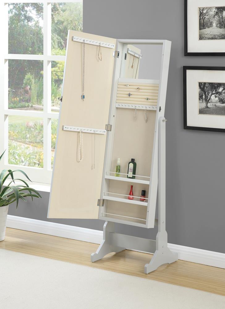 Yvonne Storage Jewelry Cheval Mirror Grey - Luxury Home Furniture (MI)
