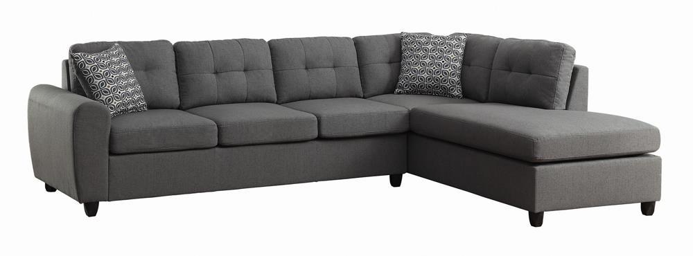 Stonenesse Tufted Sectional Grey - Luxury Home Furniture (MI)